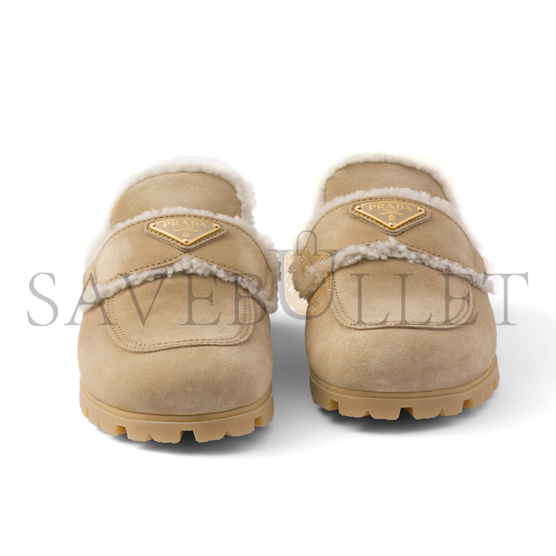 PRADA SUEDE AND SHEARLING SLIPPERS 1S711M PRADA SUEDE AND SHEARLING SLIPPERS 1S711M